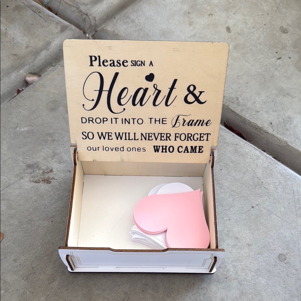 Wedding Heart-Shaped Guest Sign-In Box